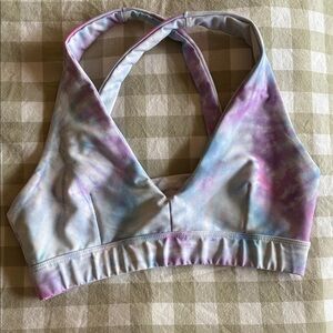Skatie Tie-Dye Pastel Cross-Back Sports Bra